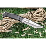 Kizlyar Caspian Fixed Blade D2 KK0043 - Satin D2 Tool Steel Clip Point Blade With Full Tang And Black Wood Handle by Kizlyar