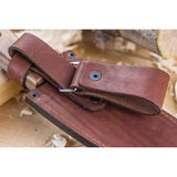 Kizlyar Shark Fixed Blade PGK Walnut KK0101 - Stonewashed PGK Steel, Full Tang, Lanyard Hole, Brown Leather Sheath by Kizlyar