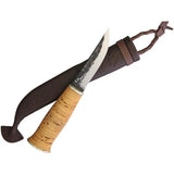 Kellam Wildwood Fixed Blade A6195 - Hammered Carbon Steel Blade With Full Tang And Birch Bark Handle by Kellam