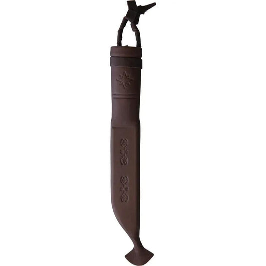 Kellam PoleStar Fixed Blade AL125 Reindeer Antler Handle With Leather Spacers And Carbon Steel Blade by Kellam