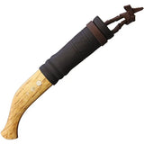 Kellam Borealis APT95T - Hammered Carbon Steel Blade With Curly Birch And Antler Handle Leather Sheath Included by Kellam