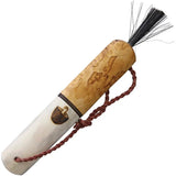 Kellam Mushroom Pocket Fixed Blade ATPS58R - Reindeer Antler Handle, Leather Spacer, 2.25in Blade, 5in Overall by Kellam