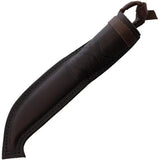 Kellam Wolf Howl HM019 - 9 Inch Overall with 4 Inch Carbon Steel Blade, Curly Birch Handle, Brown Leather Sheath by Kellam