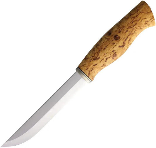Kellam Jouni 80 Fixed Blade KLKPJ80 - Stainless Blade With Arctic Birch Handle And Brown Leather Belt Sheath by Kellam