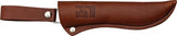 Kellam Falcon - Stainless 3 Inch Blade Arctic Curly Birch Handle Brass Guard Pommel Brown Leather Sheath by Kellam