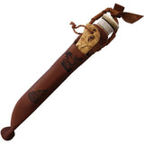 Kellam Tundra Whittler KT23H - Carbon Steel Blade With Reindeer Horn Pommel And Curly Birch Handle Includes Sharpener by Kellam
