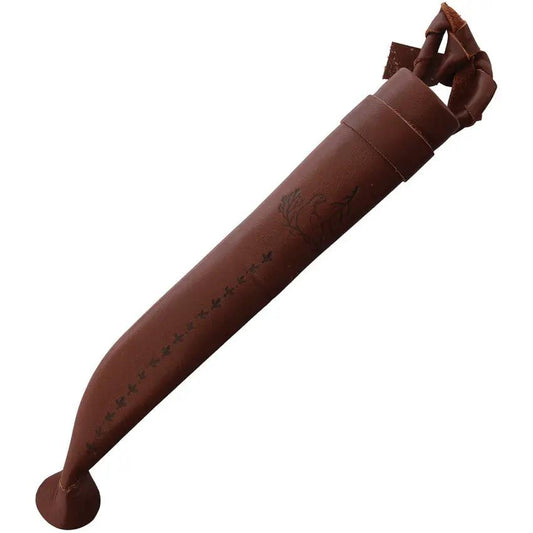 Kellam Tundra Ptarmigan KT23RIE Hammered Carbon Steel Knife with Reindeer Horn Pommel and Curly Birch Antler Handle by Kellam
