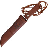 Kellam Mushroom Knife KT92 - Birch Wood And Antler Handle With Brush End, 2.25in Stainless Blade, Brown Leather Sheath by Kellam