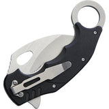 Komoran Karambit Linerlock Black QRFEB02 KO019 - 2.63 Inch Stainless Blade With G10 Handle Thumb Ring by Komoran