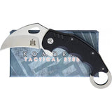Komoran Karambit Linerlock Black QRFEB02 KO019 - 2.63 Inch Stainless Blade With G10 Handle Thumb Ring by Komoran