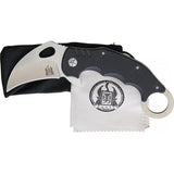 Komoran Karambit Linerlock Black QRFEB02 KO019 - 2.63 Inch Stainless Blade With G10 Handle Thumb Ring by Komoran