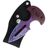 Komoran Push Dagger TDH116-50P - 5 Inch Overall, 2.5 Inch Double Edge Stainless Blade, Full Tang With Purple Pink Finish by Komoran