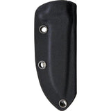 Komoran Fixed Blade Knife Black Stonewash Stainless 2.75 Inch Blade One Piece Construction Lanyard Hole Belt Sheath by Komoran