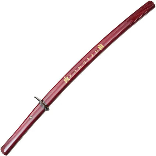 Komoran Wakizashi 20 Inch KO040 KE006 - Satin Stainless Blade, Red Wood Handle And Scabbard by Komoran