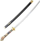 Komoran Black Dragon Katana - Dragon Theme Handle Details With Stainless 27.5 Inch Blade And Black Wood Scabbard by Komoran