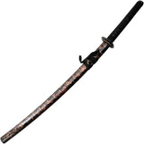 Komoran Sword Of The Tiger - Bronze Finish Damascus Steel Blade 40.5 Inch Overall Black Faux Rayskin Handle by Komoran