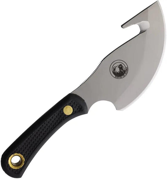 Knives Of Alaska Caribou Guthook Black - 3.5in Bead Blast D2 Guthook Blade SureGrip Handle by Knives Of Alaska