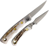 Knives Of Alaska Jaeger Cub Combo Stag - Bead Blast D2 Blade Full Tang Lanyard Hole by Knives Of Alaska
