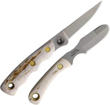Knives Of Alaska Jaeger Muskrat Combo Stag Knife Set - D2 Bead Blast Blades, Full Tang, Lanyard Hole by Knives Of Alaska