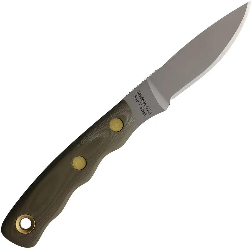 Knives Of Alaska Alpha Wolfe - S30V G10 OD Green Full Tang 8 Inch Knife With Bead Blast Blade And Lanyard Hole by Knives Of Alaska