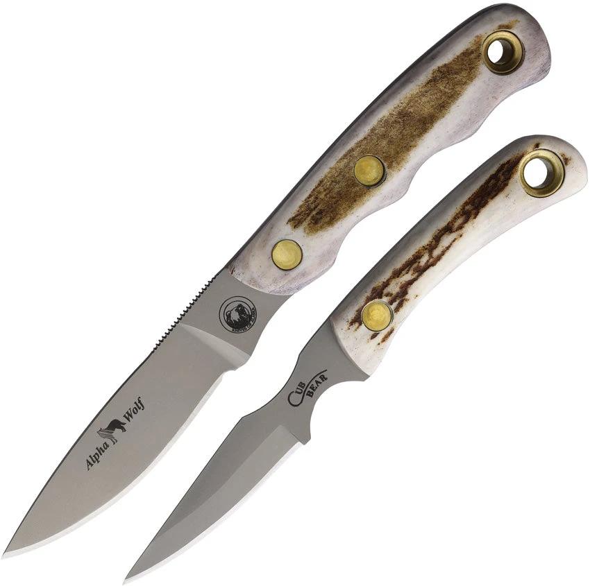 Knives Of Alaska Alpha Wolf/Cub Combo Stag 00367FG by Knives Of Alaska