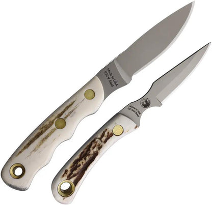 Knives Of Alaska Alpha Wolf Cub Combo Stag 00367FG - Bead Blast S30V Blade Stag Handle Full Tang by Knives Of Alaska