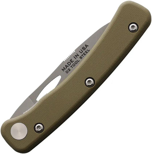 Knives Of Alaska Hunter Linerlock OD Green G10 Knife - Bead Blast D2 Tool Steel Blade by Knives Of Alaska