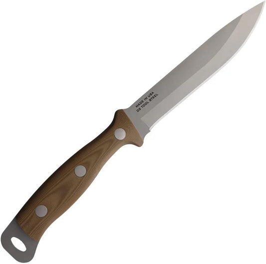 Knives Of Alaska Defense Survival D2 Tan Kydex 00844FG - Bead Blast D2 Blade With Full Tang And Tan G10 Handle by Knives Of Alaska