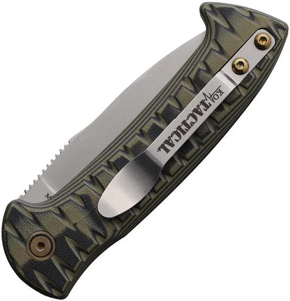 Knives Of Alaska Auto Strike Force Button Lock 00913FG - Automatic Opening MagnaCut Blade Black And OD Green G10 Handle by Knives Of Alaska