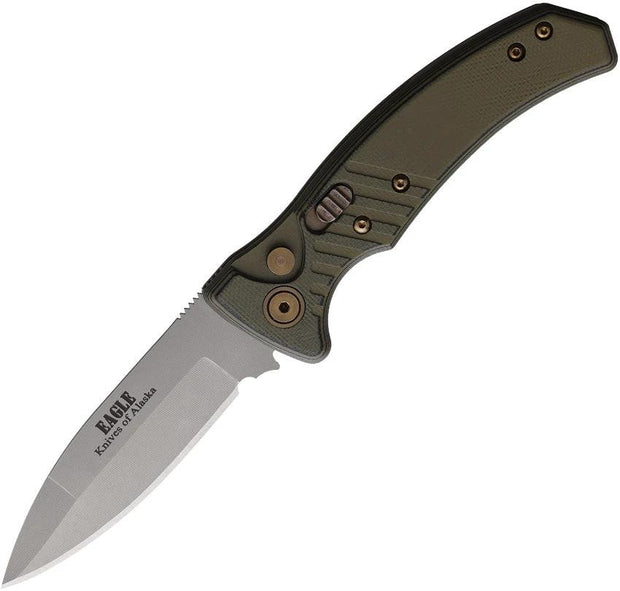 Knives Of Alaska Auto Eagle Button Lock Blk/OD 00940FG by Knives Of Alaska