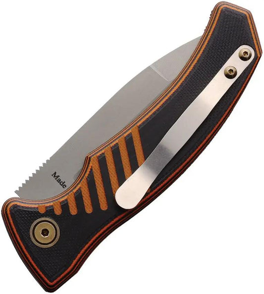 Knives Of Alaska Auto Eagle Button Lock - Automatic Opening MagnaCut Bead Blast Blade Black And Orange G10 by Knives Of Alaska