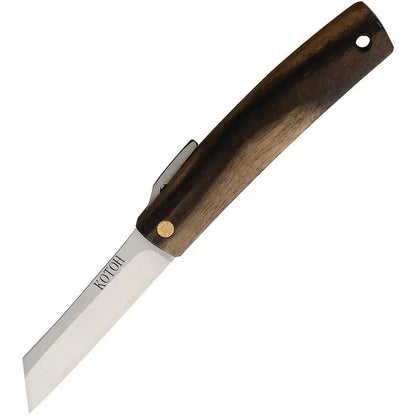 Kotoh Knives Folder Black Persimmon - D2 Tool Steel Blade With Extended Tang And Lanyard Hole by Kotoh Knives