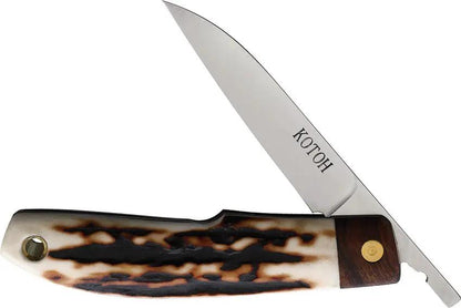 Kotoh Knives Folder Stag D2 KOTOH422521 by Kotoh Knives