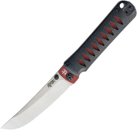 APOC Breeden Whisper II Compact Linerlock EDC Knife With D2 Blade Black Canvas Micarta Handle by APOC