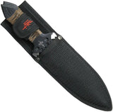 Kit Rae Hellhawk Throwing Triple Set KR0057 - 9.75in, Two Tone Double Edge Stainless Blades, Leather Wrapped Handles by Kit Rae
