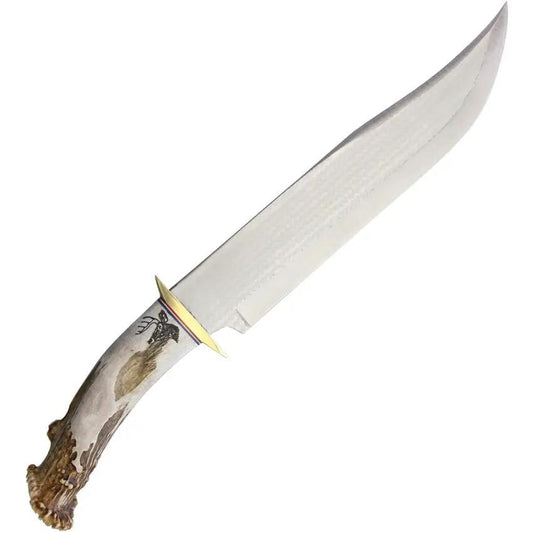Ken Richardson Knives Bowie KR1411 - 11 Inch Clip Point Blade With Scrim Deer Antler Handle by Ken Richardson Knives