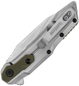 Kershaw Salvage Framelock Assisted Opening Knife For EDC, Rugged 4In Closed, 3In 8Cr13MoV Blade, Green GFN Handle by Kershaw