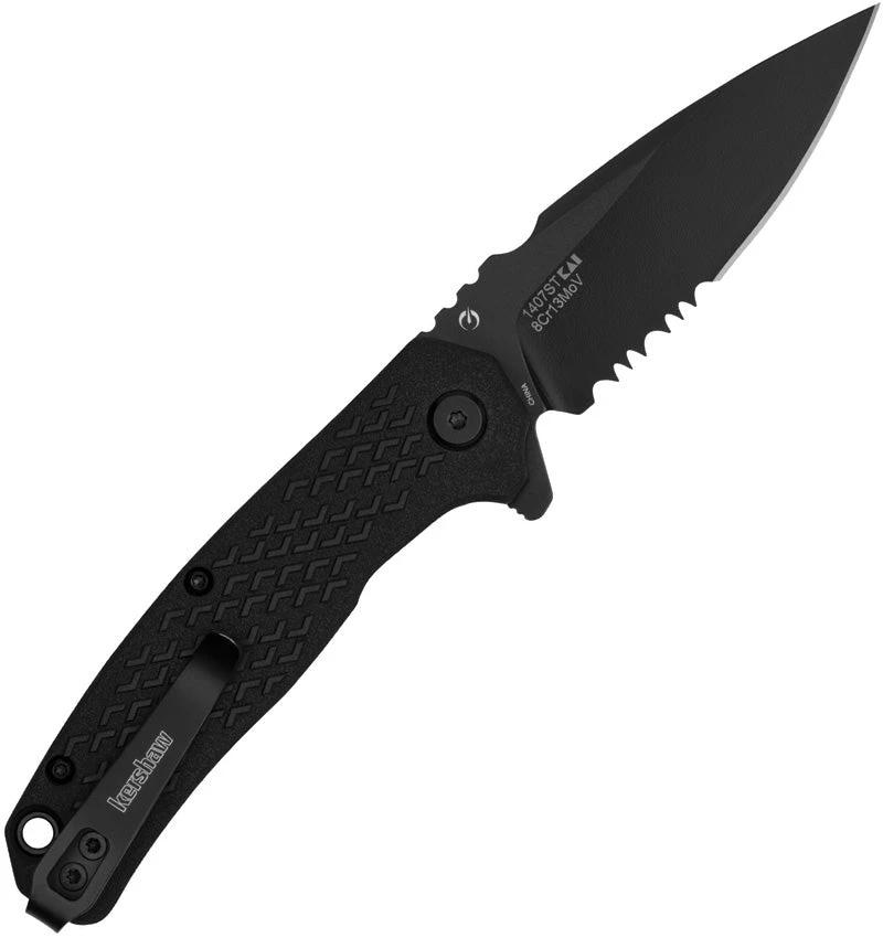 Kershaw Conduit Linerlock Assisted Opening EDC Knife 4in Closed 3in Blade Black Oxide 8Cr13MoV by Kershaw