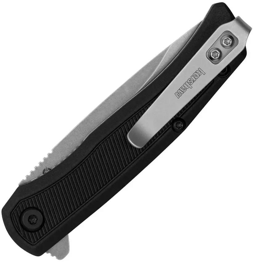 Kershaw Outfield Linerlock Assisted Opening Knife With Drop Point Blade 4Cr14 Stonewash Black GFN Handle EDC by Kershaw