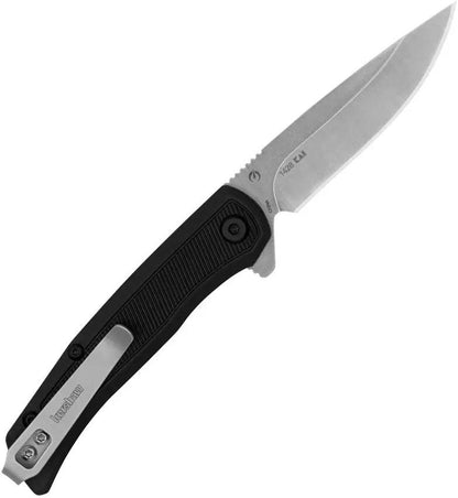 Kershaw Outfield Linerlock Assisted Opening Knife With Drop Point Blade 4Cr14 Stonewash Black GFN Handle EDC by Kershaw