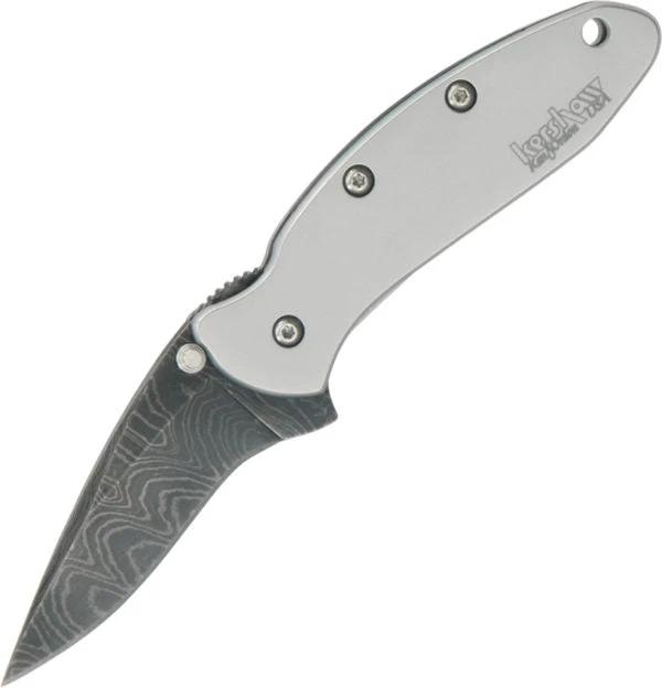 Kershaw Chive Damascus Framelock Assisted Opening Knife 2.88 Inch Closed 2 Inch Damascus Steel Blade For EDC Enthusiasts by Kershaw