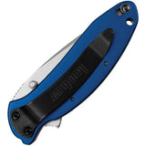 Kershaw Scallion SpeedSafe AO Blue Linerlock Knife 3.5in Closed 420HC Bead Blast Blade for EDC Enthusiasts by Kershaw