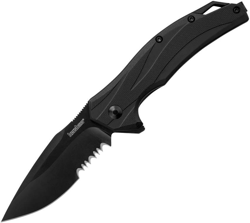 Kershaw Lateral Linerlock Assisted Opening Knife 3.25 Inch Black Oxide 8Cr13MoV Blade 1645BLKST for EDC by Kershaw