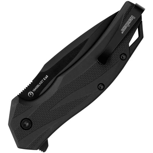 Kershaw Lateral Linerlock Assisted Opening Knife 3.25 Inch Black Oxide 8Cr13MoV Blade 1645BLKST for EDC by Kershaw
