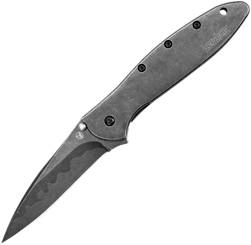 Kershaw Leek Framelock Assisted Opening EDC Knife BlackWash 3 Inch Blade With Premium 14C28N Sandvik CPM D2 Steel by Kershaw
