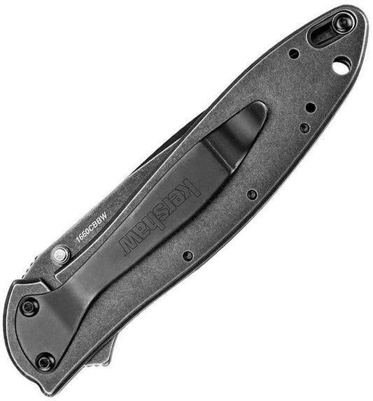 Kershaw Leek Framelock Assisted Opening EDC Knife BlackWash 3 Inch Blade With Premium 14C28N Sandvik CPM D2 Steel by Kershaw