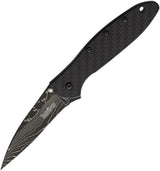 Kershaw Leek Damascus Folding Knife 1660CFDAM SpeedSafe Assisted Opening Carbon Fiber For EDC by Kershaw