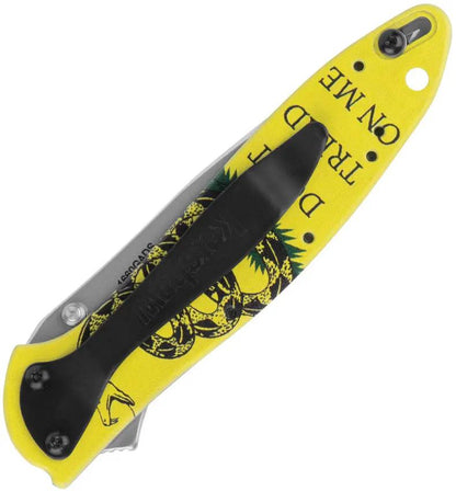 Kershaw Leek Linerlock Assisted Opening Knife Dont Tread On Me Artwork For EDC Enthusiasts by Kershaw