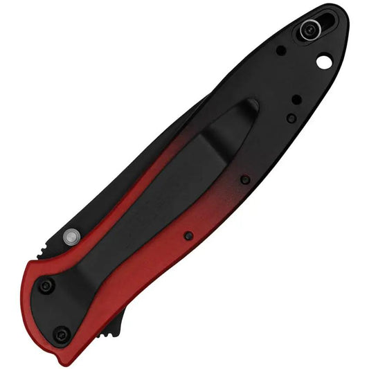 Kershaw Leek Linerlock MagnaCut 1660GRDBLK 3In Blade 4In Open Red Black Gradient Aluminum Handle Extended Tang EDC by Kershaw