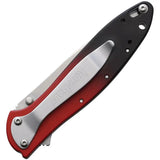 Kershaw Leek Linerlock Assisted Opening Knife for EDC MagnaCut 3in Blade Red Black Gradient Handle by Kershaw